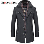 Holyrising Men Coat Wool Overcoat Turn Collar Warm Jackets Woolen Men Coats And Blends With Scarf Breathable Outwear 18423-5 freeshipping - Chittili