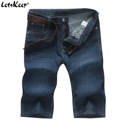 LetsKeep baggy jeans shorts men summer casual stretch short jeans mens loose demin shorts Size 44 46 48 50 Plus size MA404 Chittili