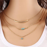 Hot Fashion Gold Color Multilayer Coin Tassels Lariat Bar Necklaces Beads Choker Feather Pendants Necklaces For Women Bijoux Chittili