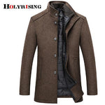 Holyrising Wool Coat Men Thick Overcoats Topcoat Mens Single Breasted Coats And Jackets With Adjustable Vest 4 Colours M-3XL freeshipping - Chittili