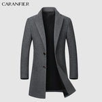 Winter Wool Jacket Plus Velvet Men High Quality Middle-aged Outwear Casual Slim Collar Long Cotton Collar Trench Coat Chittili