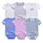 6pcs/lot Baby Bodysuit Fashion body Suits Short Sleeve Newborn Infant Jumpsuit Cartoon kids baby girl clothes Chittili