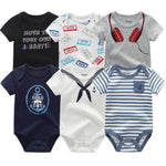 6pcs/lot 100%Cotton Baby Bodysuit Newborn Short Sleeve Overalls Toddler Boy Girl Jumpsuit clothes Body Baby Suits sets Chittili