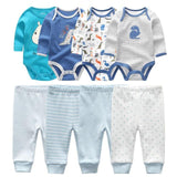 4pcs Baby Bodysuits+4pcs Baby Pants Newborn Clothes Sets 2021 Winter Cotton Suits girls boys Custome Roupa de bebe Clothing Chittili