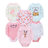 Kavkas Baby Boys Girls Bodysuit 6 PCS 3 PCS Long Sleeve 100% Cotton Baby Clothes 0-12 months Newborn body bebe Jumpsuit Clothing Chittili