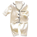 LJW Children's pajamas set Baby suit Kids Clothes Toddler Boys Girls Ice silk satin Tops Pants Set home Wear Kids pajamas Chittili