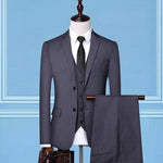 Formal Business Wedding 3 Pieces Suit Set / Male 2021 Blazers Jacket Pants Vest Trousers Dress Waistcoat Chittili