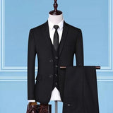 Formal Business Wedding 3 Pieces Suit Set / Male 2021 Blazers Jacket Pants Vest Trousers Dress Waistcoat Chittili