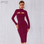 Long sleeve hollow out club celebrity party wear Chittili
