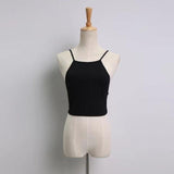 Summer Fashion Women elastic cotton Tie back Camis Tied Strap Crop Tops backless tank tops cross camisole Chittili
