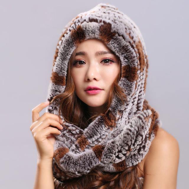 RPVATI Warm Winter Faux Fur Scarf for Women Fluffy Scarf with Pom 