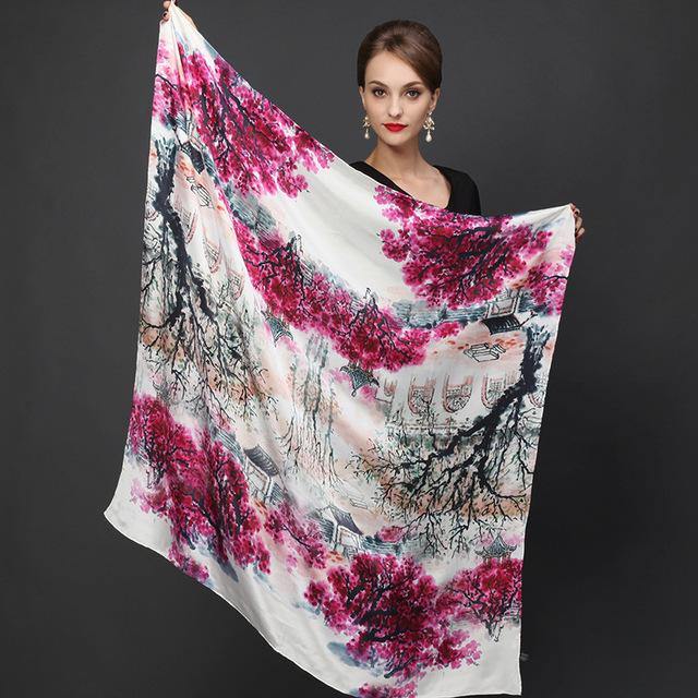 DAKS SILK 100% Navy Colour DD Pattern Square Silk Scarf Luxury Scarf Daily  Fashion Item Bag Decoration – BODASADA