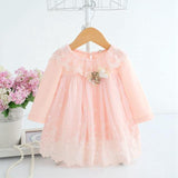 Cute baby embroidery cotton dress with toy bear Chittili