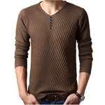 M-4XL Winter Henley Neck Sweater Men Cashmere Pullover Christmas Sweater Mens Knitted Sweaters Pull Homme Jersey Hombre 2018 Chittili