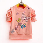 Baby Girls Beautiful Butterfly Long Sleeve T-shirt Chittili