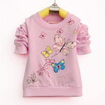 Baby Girls Beautiful Butterfly Long Sleeve T-shirt Chittili