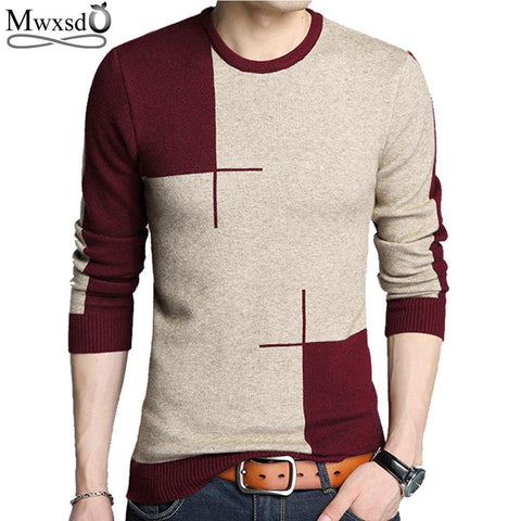Mwxsd brand Men casual pullover sweater autumn winter cotton Cashmere sweater pull homme male jumpers knitted sweaters Chittili