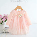 Cute baby embroidery cotton dress with toy bear Chittili
