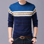 Liseaven Men Sweater O-Neck Casual Striped Sweaters Autumn Winter Brand Mens Pullovers Chittili