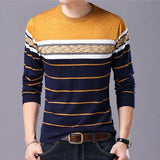 Liseaven Men Sweater O-Neck Casual Striped Sweaters Autumn Winter Brand Mens Pullovers Chittili