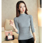 Women Fashion Sweater 2018 New Autumn Winter Gray Red Black Tops Women Knitted Pullovers Long Sleeve Shirt Female Brand Clothing Chittili