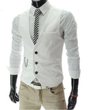 Slim Fit Men's Suit Vest Male Waistcoat Casual Sleeveless Formal Business Jacket Chittili