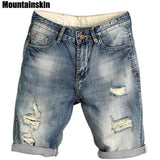 Men's Jogger Ripped Denim Shorts Hole Pop Streetwear Male Jeans Thin Fashion Brand Male Jeans Chittili