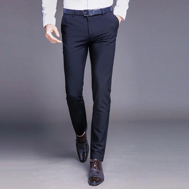 Men Dress Pants Formal Pants Slim Fit Suit Pants Business Casual