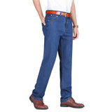 New 100% Cotton Thin Jeans Baggy Cotton Casual Trousers for Male High Waist Washed Denim Pants Chittili