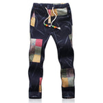 Summer Designer Linen Pants Men Printing Casual Jogger Pants Boys Chittili