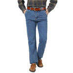 100% Cotton High Waist Male Straight Jeans Denim Men Classic Trousers Chittili