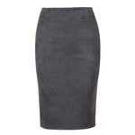 Fashion Empire Skirts 2018 Spring Faux Suede Pencil Skirt High Waist Bodycon Split Thick Stretchy Skirts Chittili